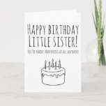 Lustige humorvolle Karte der Geburtstagskarte für<br><div class="desc">Lustige humorvolle Karte der Geburtstagskarte für Schwester</div>