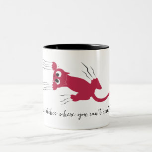 Lustige humorvolle rote Katze kratzt Cartoon Schri Zweifarbige Tasse