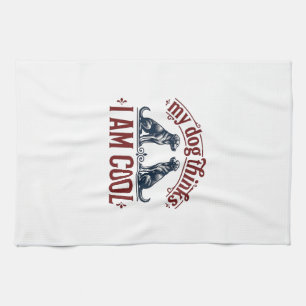 Lustige Hund-Zitat Vintage-Gravur T-Shirt-Design_1 Geschirrtuch