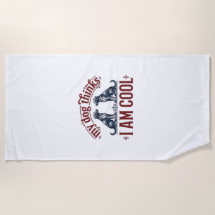 Lustige Hund-Zitat Vintage-Gravur T-Shirt-Design_1 Strandtuch