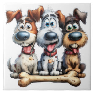 lustige Hunde Fliese