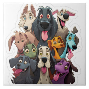 Lustige Hunde Fliese