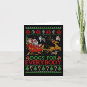 Lustige Hunde für jeden Santa-Schlitten hässlicher Karte