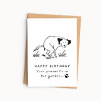 Lustige Hunde-Geburtstagskarte - Geschenk ist im G