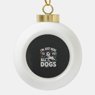 Lustige Hunde Haustierliebhaber Vektor Keramik Kugel-Ornament