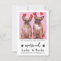Lustige Hunde-Hochzeitseinladung