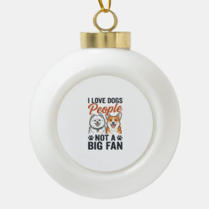 Lustige Hunde-Liebhaber-Zitat Vintage-Gravur-Vekto Keramik Kugel-Ornament