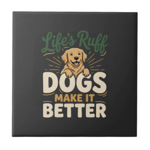 Lustige Hunde machen es besser Fliese