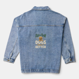 Lustige Hunde machen es besser Jeansjacke