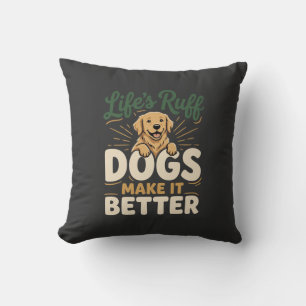 Lustige Hunde machen es besser Kissen