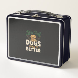 Lustige Hunde machen es besser Metall Brotdose