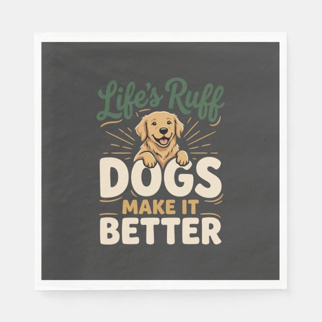 Lustige Hunde machen es besser Serviette (Vorderseite)