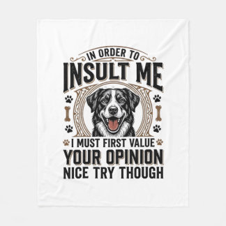 Lustige Hunde Meinung Vintage T-Shirt Design_1 Fleecedecke