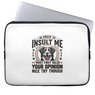 Lustige Hunde Meinung Vintage T-Shirt Design_1 Laptopschutzhülle