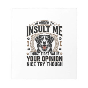 Lustige Hunde Meinung Vintage T-Shirt Design_1 Notizblock