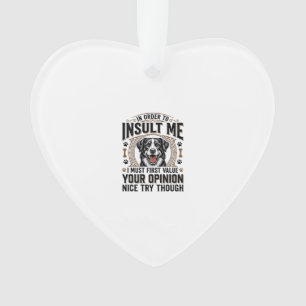 Lustige Hunde Meinung Vintage T-Shirt Design_1 Ornament