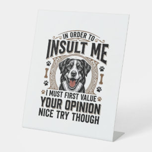 Lustige Hunde Meinung Vintage T-Shirt Design_1 Sockelschild