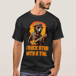 Lustige Hunde-Rockband mit Gitarren und Rock'n Rol T-Shirt