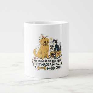 Lustige Hunde- und Katzen-illustration auf einer K Jumbo-Tasse