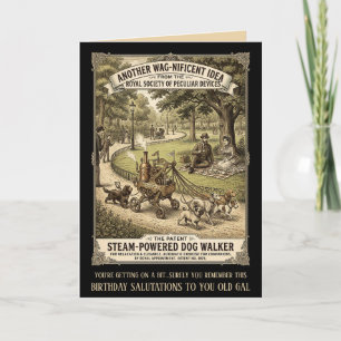 Lustige Hunde-Victorian-Geburtstagskarte Karte