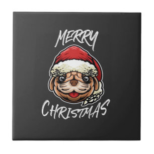 Lustige Hunde-Weihnachts-Pyjamas Geschenk für Hund Fliese