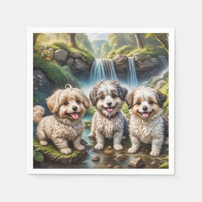 Lustige Hundebande Serviette (Vorderseite)