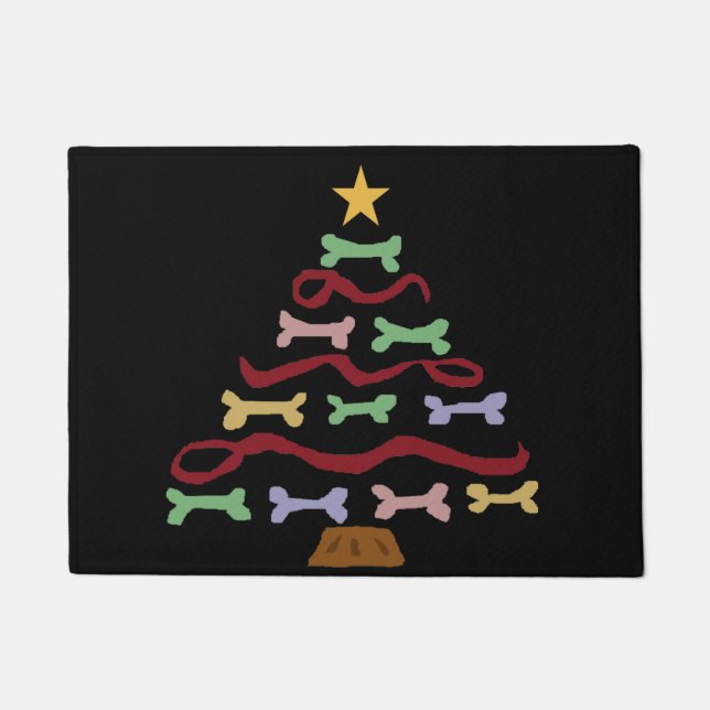 Lustige Hundekuchen-Weihnachtsbaum-Kunst Fußmatte (Vorderseite)