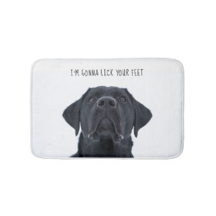 Lustige Hundematte, schwarze Labradorbadwolldecke Badematte
