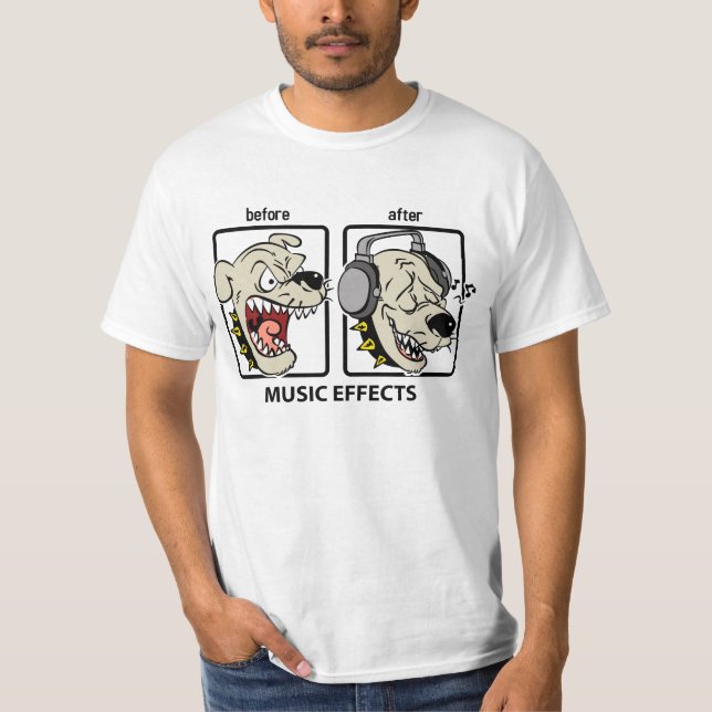 Lustige Hundemusik-Effekte T-Shirt (Vorderseite)