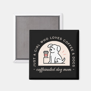 Lustige Hundemutter und Kaffeeliebhaberin Retro-Äs Magnet