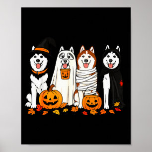 Lustige Husky-Geisterhunde Halloween-Hund Soky Poster