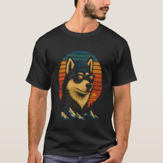 Lustige Husky-Sonnenbrille Cooler Hund Retro-Sonne T-Shirt
