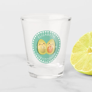 Lustige I Liebe der niedlichen Avocado-Paare Sie Schnapsglas