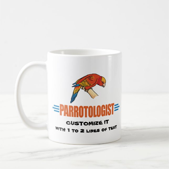 Lustige i-Liebe-Papageien Tasse (Links)