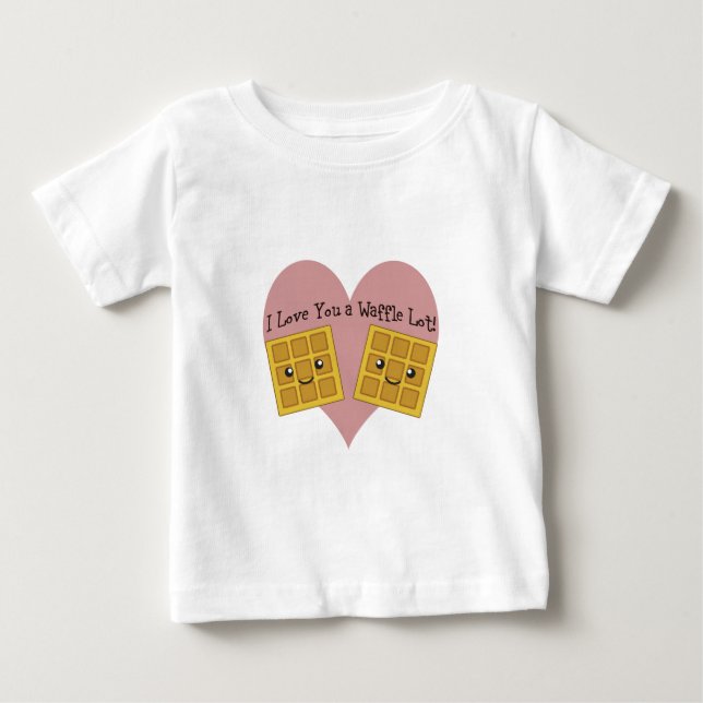 Lustige i-Liebe Sie ein Waffel-Los niedliche Baby T-shirt (Vorderseite)