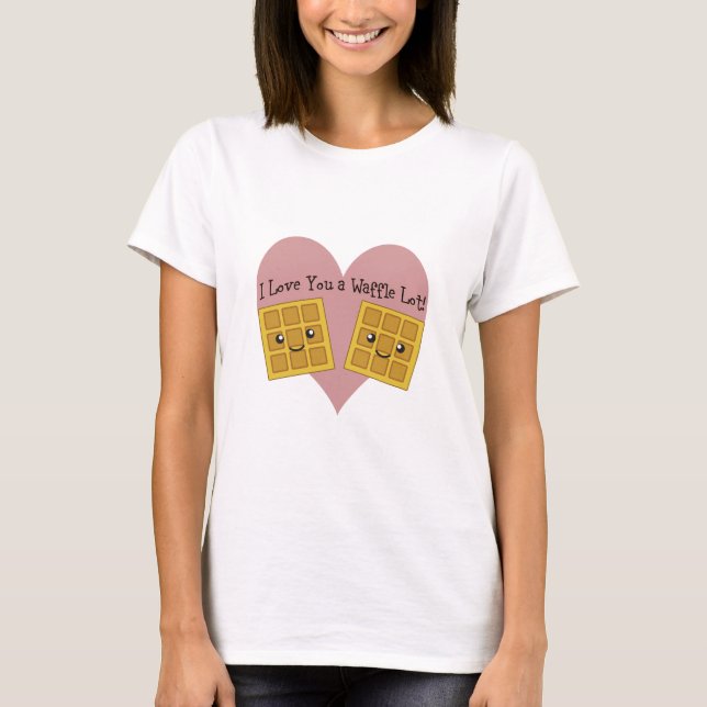 Lustige i-Liebe Sie ein Waffel-Los niedliche T-Shirt (Vorderseite)