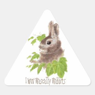 Lustige I wuv wascally wabbits, Kaninchen, Häsche Dreieckiger Aufkleber