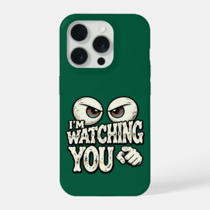 Lustige "ICH BEOBACHTE DICH" Retro-Augen-Phone-Cas iPhone 15 Pro Hülle