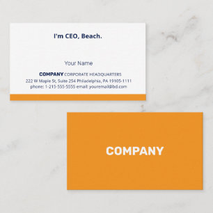 Lustige "Ich bin CEO, Strand" Parodie individuell Visitenkarte