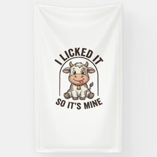 Lustige Ich-Habe-Es-Geleckt-Kuh-Vintage-Bauernhof- Banner