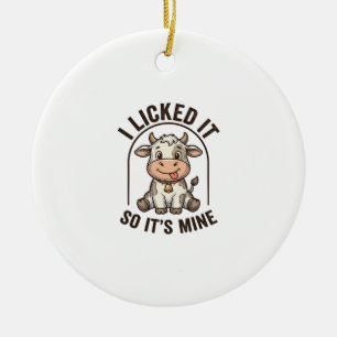 Lustige Ich-Habe-Es-Geleckt-Kuh-Vintage-Bauernhof- Keramik Ornament