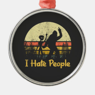 Lustige 'ich hasse Leute' Damen T-Shirts Ornament Aus Metall