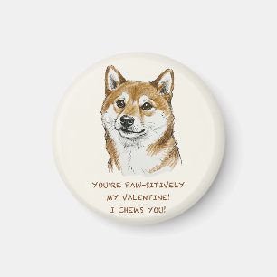 Lustige "Ich kaue dich" Shiba Inu Valentinstag Kun Magnet