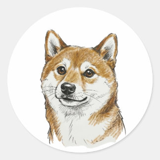 Lustige "Ich kaue dich" Shiba Inu Valentinstag Kun Runder Aufkleber