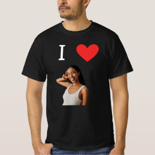 Lustige Ich liebe Freundin Foto Personalisiert T-Shirt