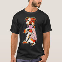 Lustige Ich Liebe Mama Tattoo Pit Bull Hund Blumen