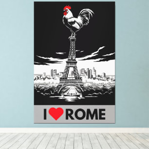 Lustige "Ich liebe Rom" Parodie Leinwanddruck