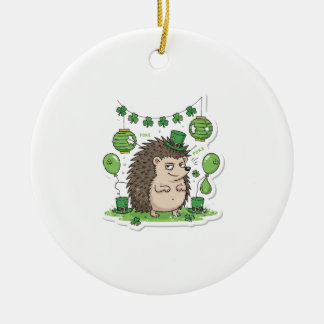 Lustige Igel "Piekser" Party Retro St.Patrick's Da Keramik Ornament