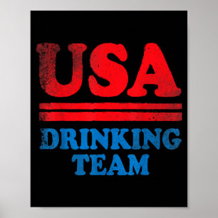 Lustige Independence Day-Kleidung USA Trinkteam Poster