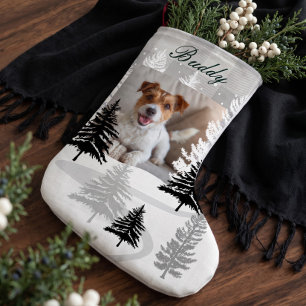Lustige individuelle Tierfotos Personalisierte Hun Großer Weihnachtsstrumpf